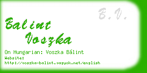 balint voszka business card